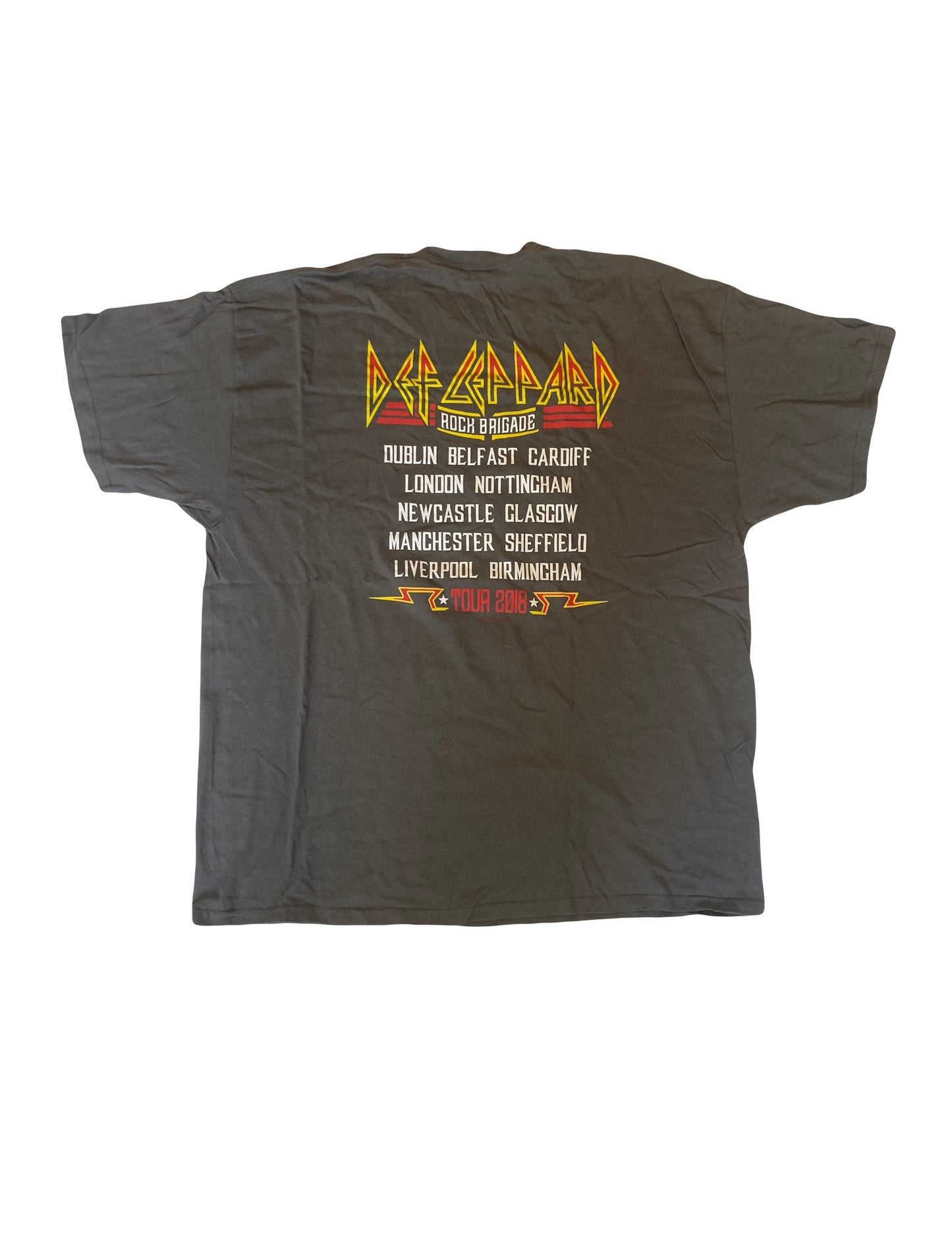 Music merch band t-shirt Def Leppard rock brigade tour dates 2018 size XXL