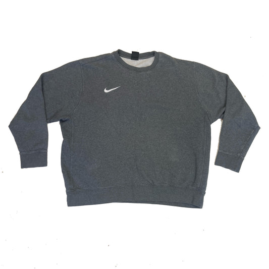 Vintage Y2K Nike grey minimal white swoosh crew neck sweater size XL oversized