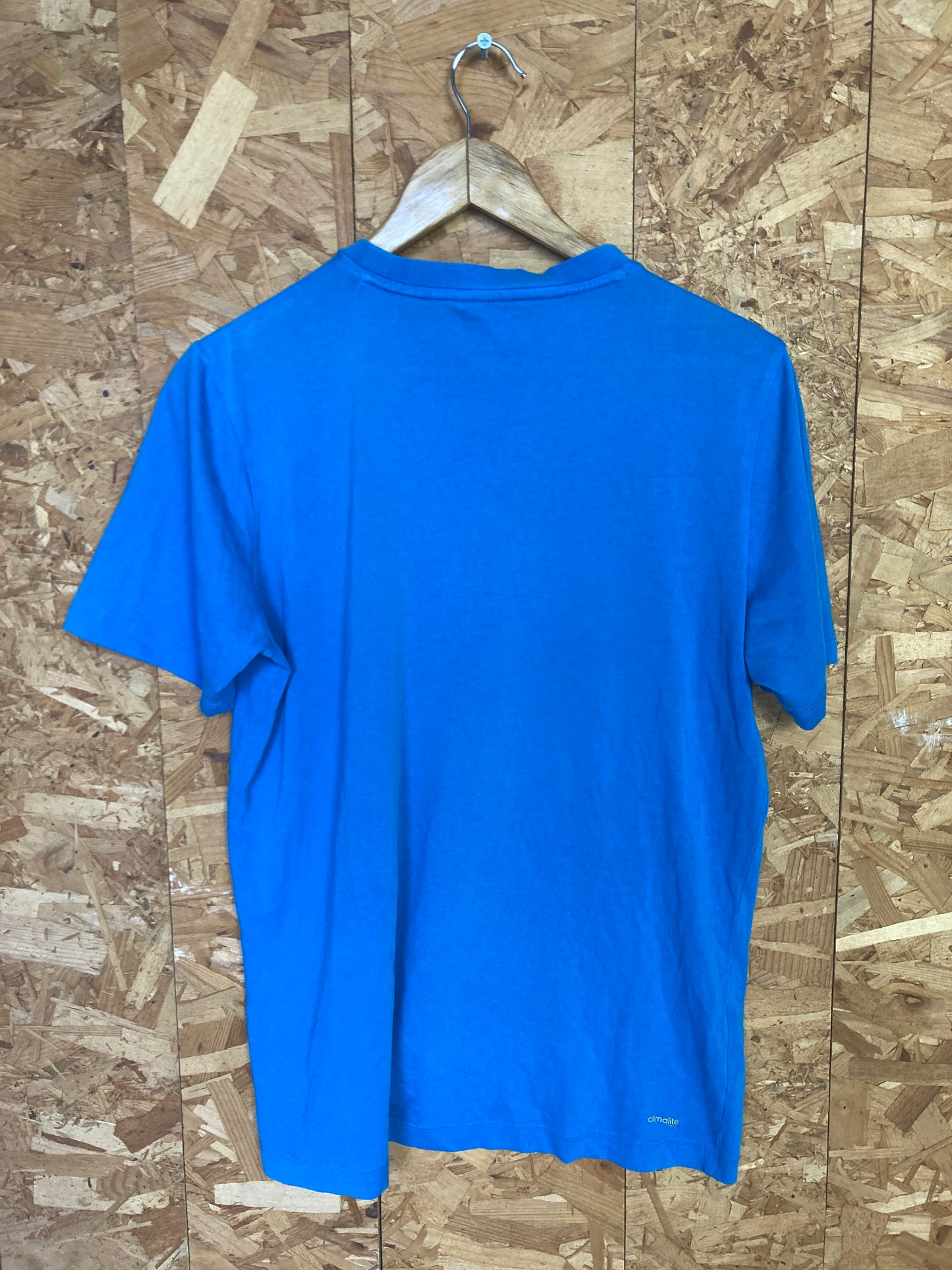 Vintage Y2K Adidas electric blue spell out logo t-shirt size medium