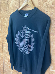 Vintage 90s black & silver Mackinac Island Michigan cruising club USA souvenir crew neck sweater size small