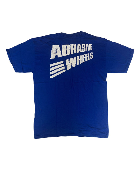 UK Punk band music merch West Yorkshire Punks abrasive wheels t-shirt blue size large