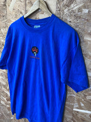 Vintage 90s Quirky Awestruck Christ In Youth religious souvenir USA blue t-shirt size large