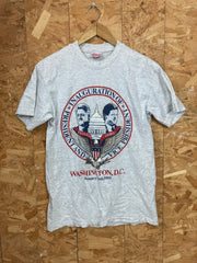 Vintage 90s USA Clinton & Gore inauguration souvenir grey t shirt size medium
