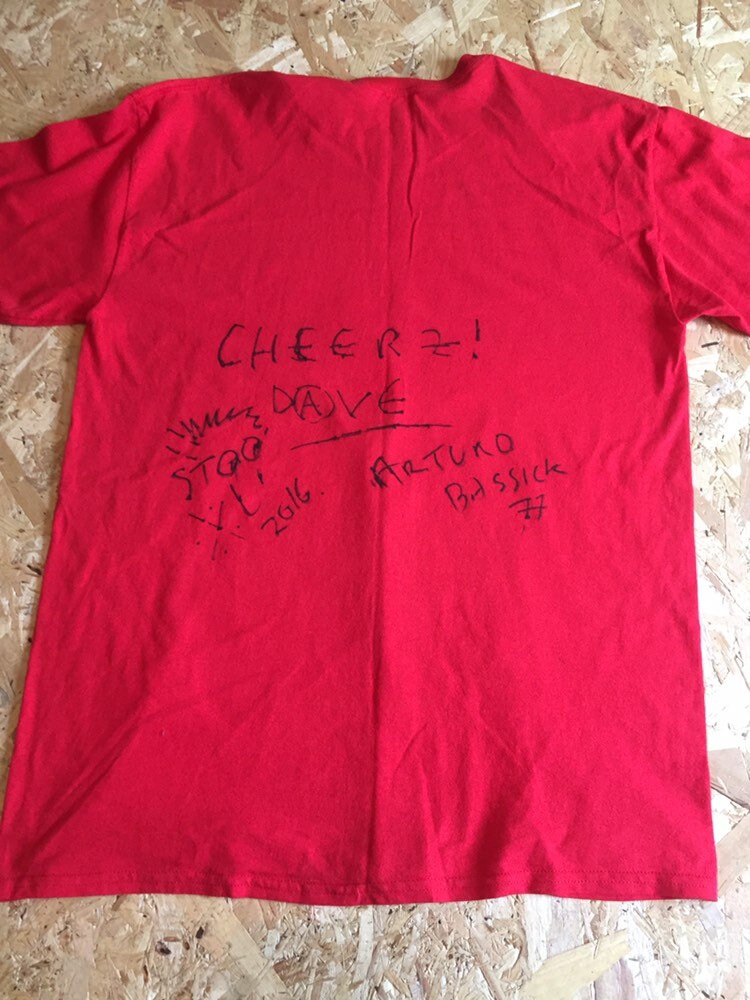 Rare signed band t-shirt UK punk band The Lurkers new wave punk red size large