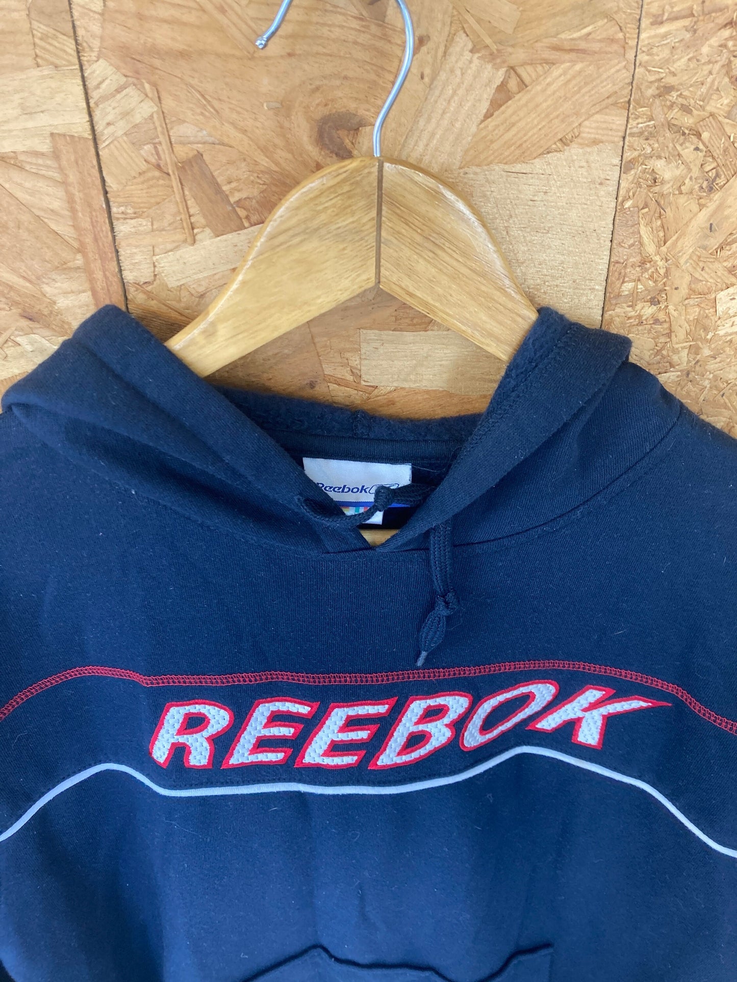 Vintage Y2K Reebok navy blue red spell out  hoodie size medium