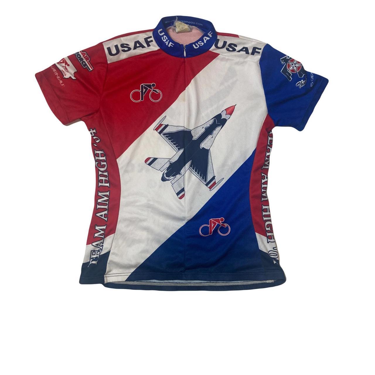 Vintage 2004 USA made US airforce cycling team aim high '04 thunderbirds louis girneau mens jersey size medium