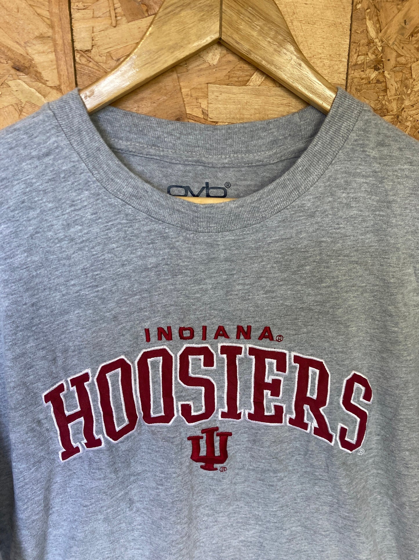 Vintage Y2K Indiana Hoosiers USA football team embroidered spell out souvenir grey marl t-shirt size XL