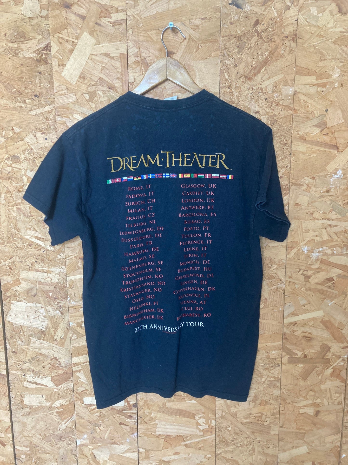 Vintage 00s DreamTheater 25th anniversary tour death prog rock band black t shirt size medium