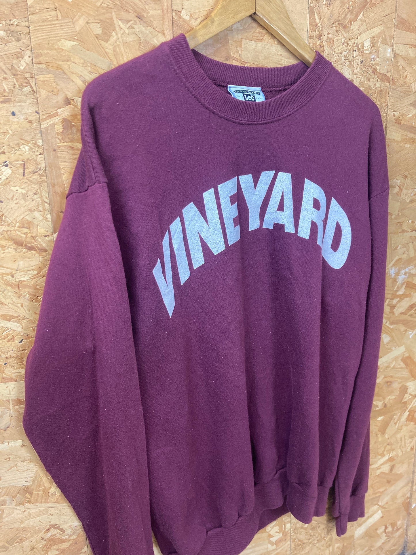 Vintage 90s maroon burgundy Vineyard crew neck sweater size large by Lee