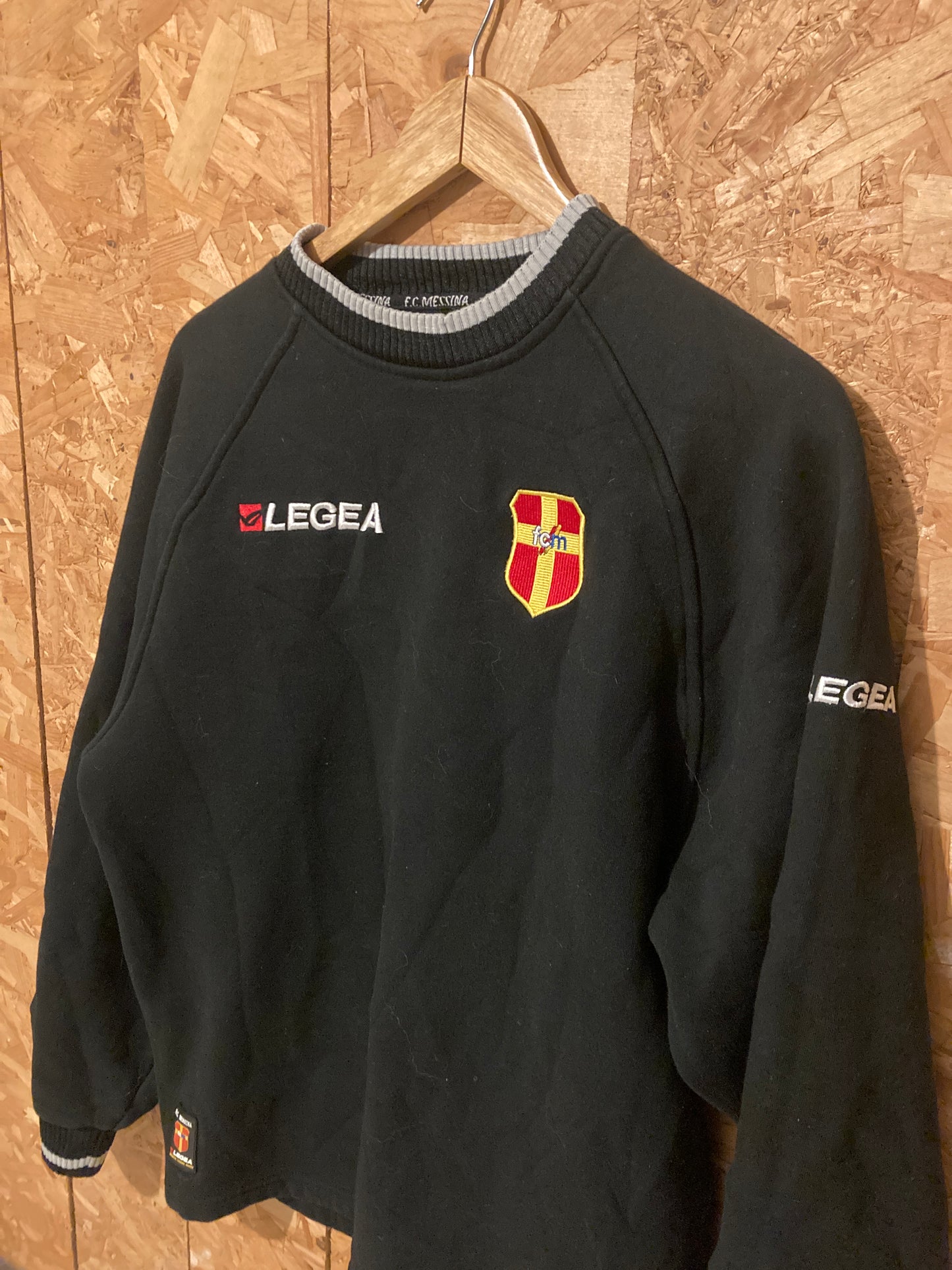 Vintage Y2K FC Messina black crew neck sweater size large by Legea