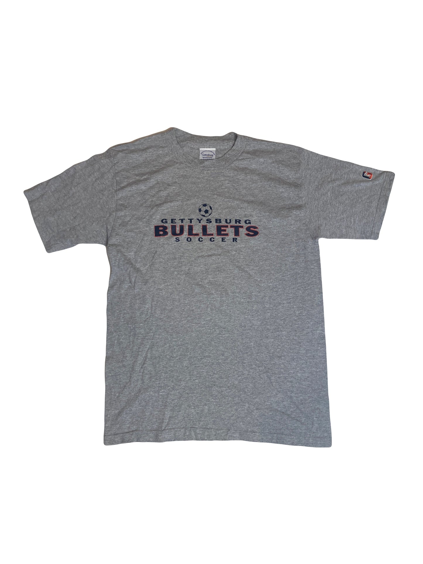 Vintage Y2K Gettysburg Bullets Soccer USA souvenir grey marl t-shirt size medium