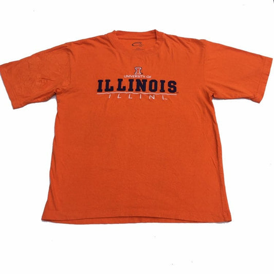 Vintage 90s University of Illinois USA souvenir orange embroidered Illini t-shirt size large