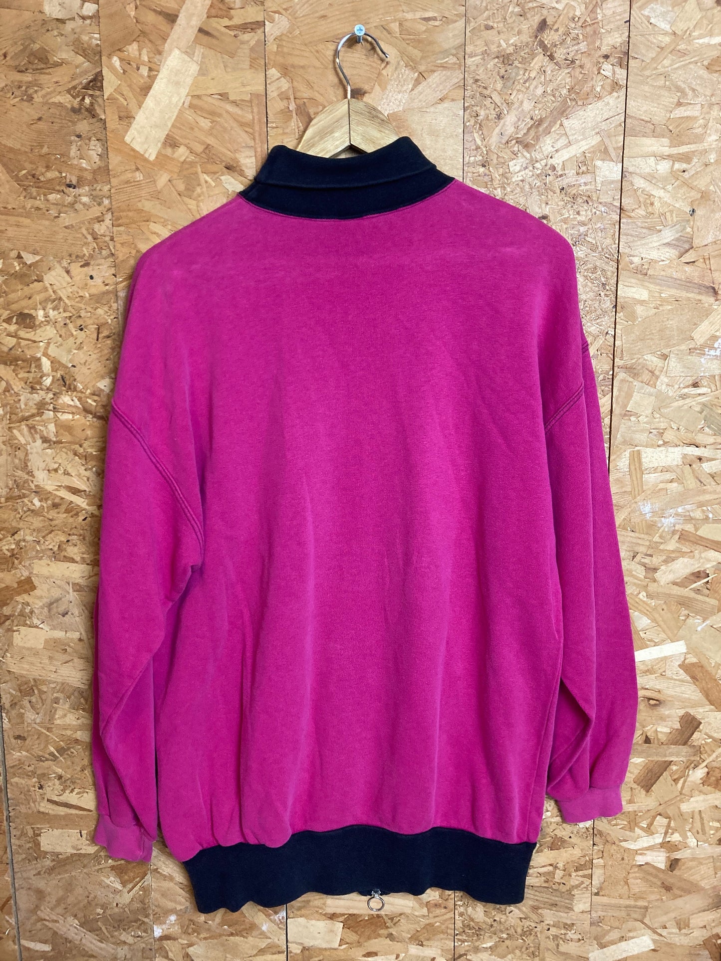 Vintage 80s quirky pink gym aerobics oversized roll neck sweater size X-large by Ping Pong