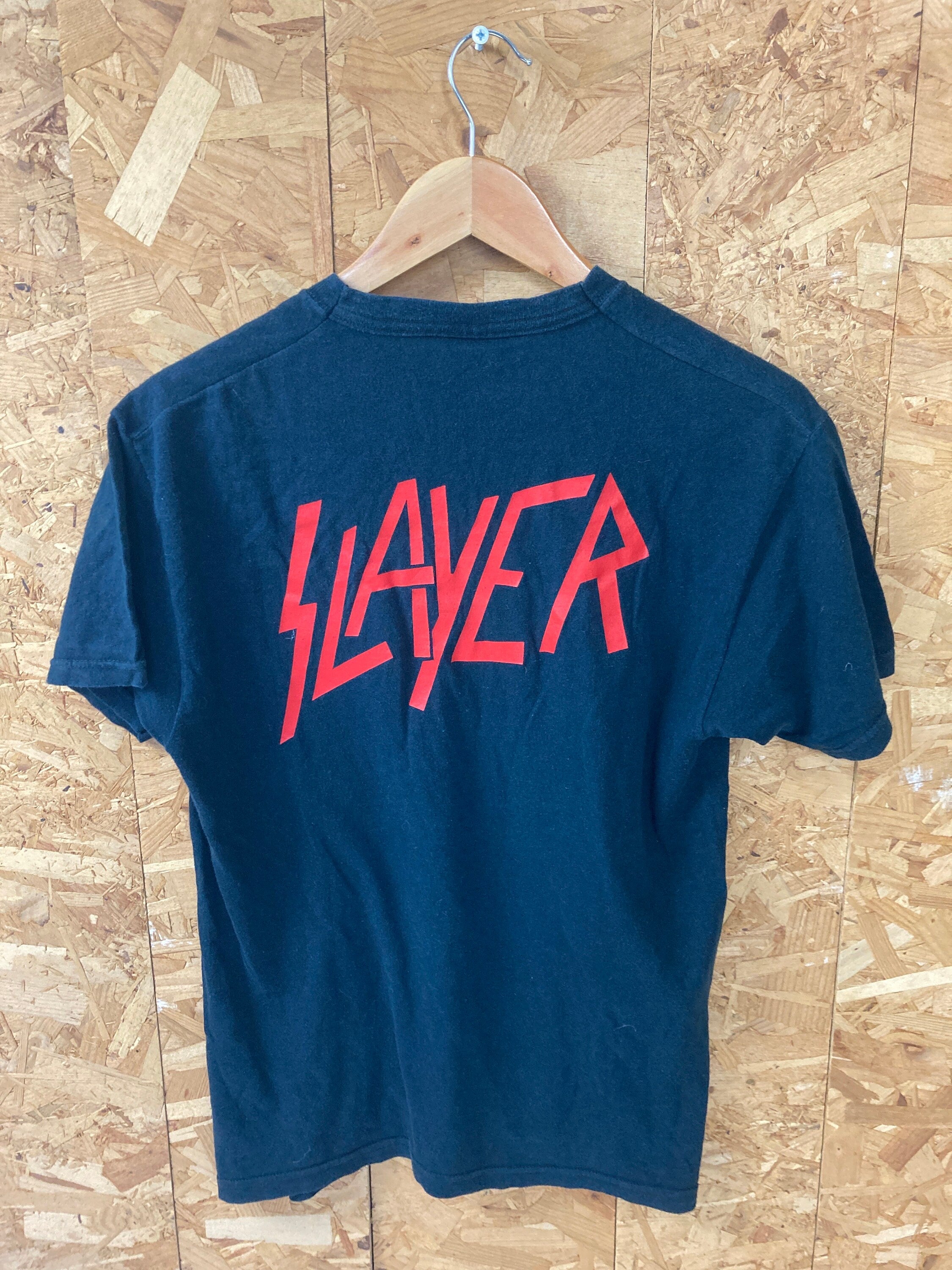 Vintage Slayer heavy metal rock band double sided print t shirt size medium