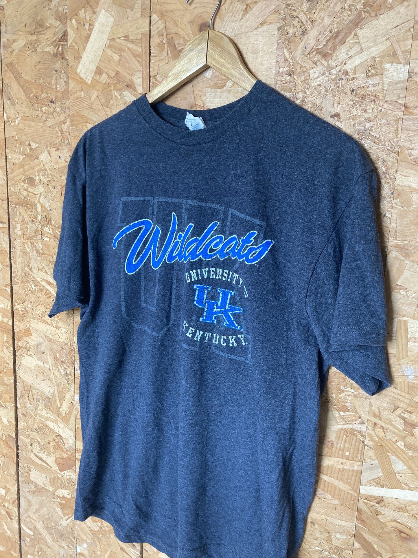 Vintage 90s Kentucky Wildcats USA college athletics souvenir dark grey marl t-shirt size large