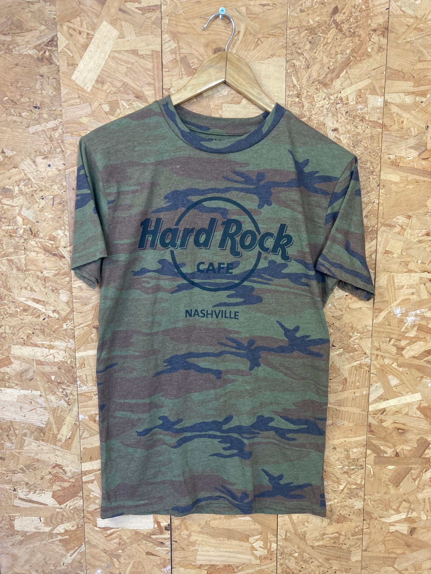 Vintage 90 Hard Rock Cafe Nashville camouflage green souvenir t-shirt size small