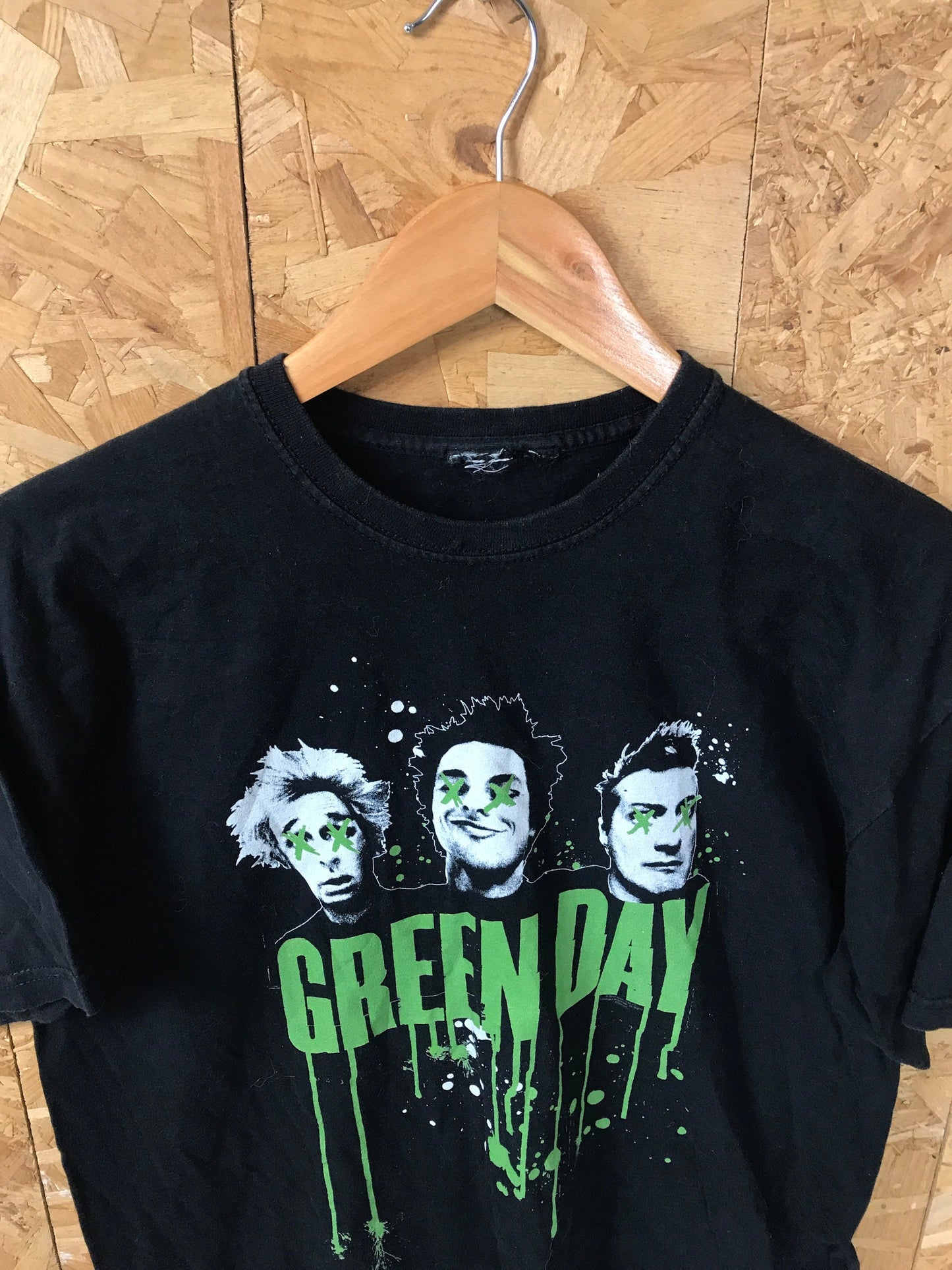 Vintage 00s black green band t-shirt Green Day size medium