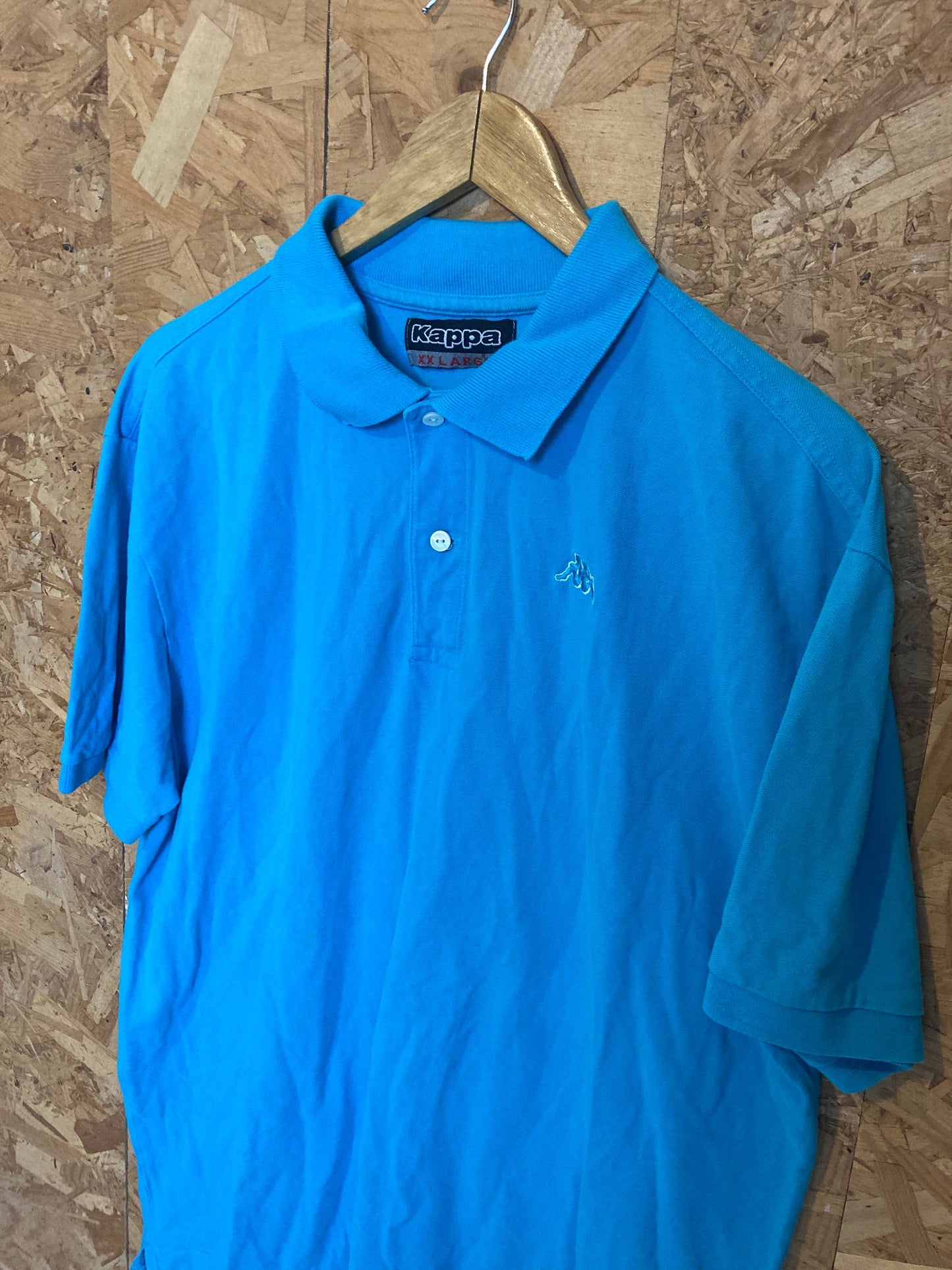 Vintage Y2K Kappa electric blue minimal polo t-shirt size XXL