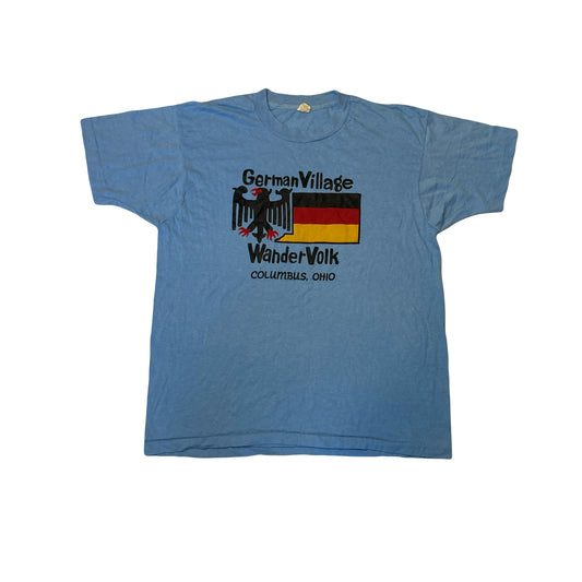 Vintage 90s blue German Village Columbus Ohio souvenir single  t-shirt size XL