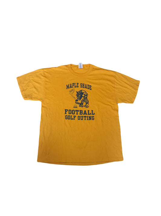 Vintage 90s Maple Shade Football Team Golf Outing Quirky USA college team sports yellow t-shirt size