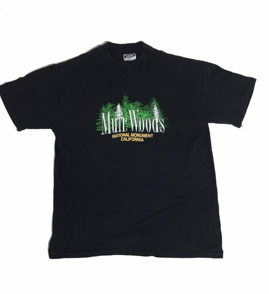 Vintage 90s Muir Woods national monument California USA souvenir black t-shirt size large