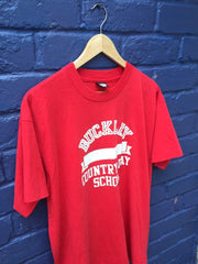 Vintage 90s Buckley Country Day School USA red t-shirt size XL