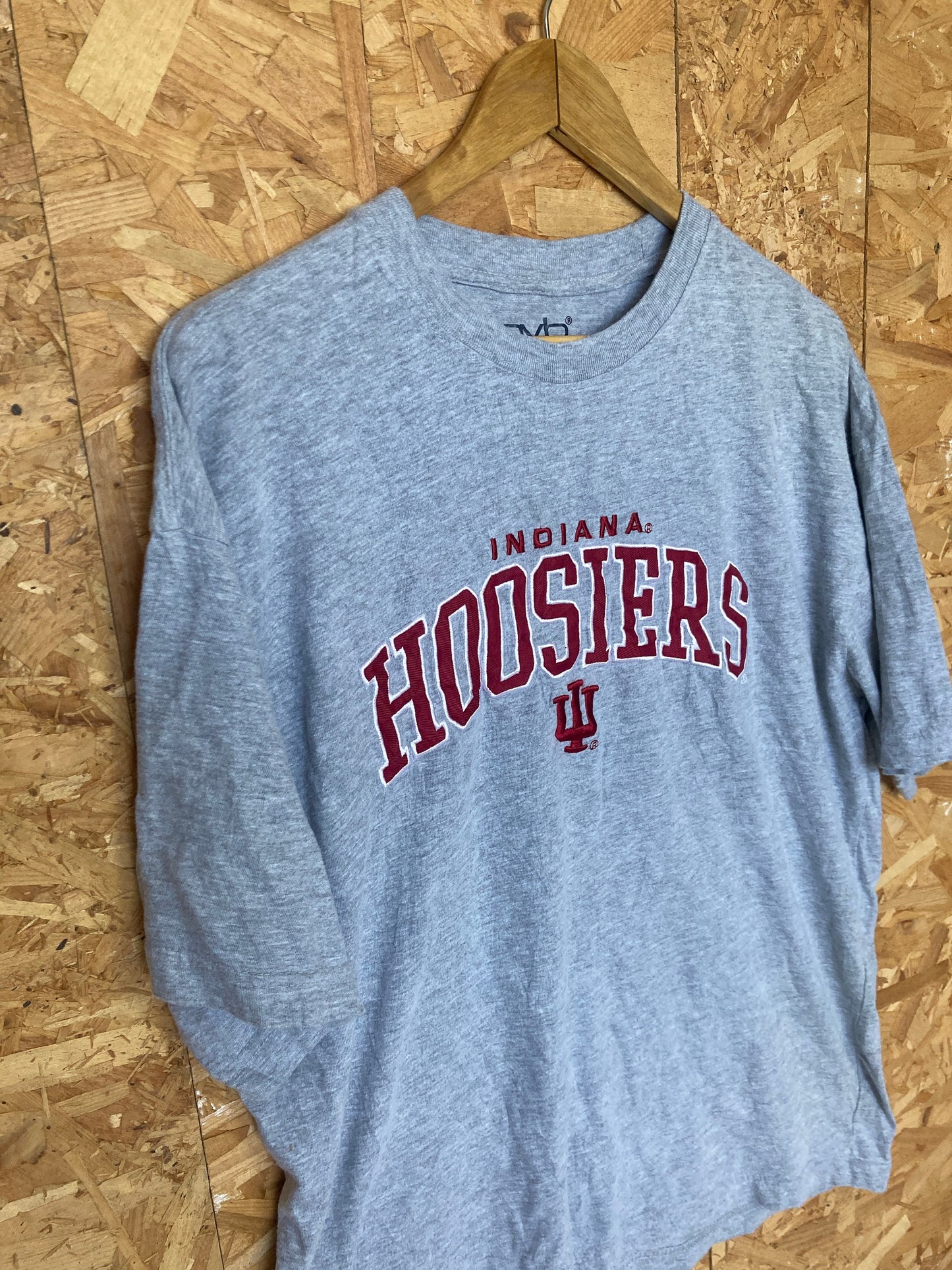 Vintage Y2K Indiana Hoosiers USA football team embroidered spell out souvenir grey marl t-shirt size XL