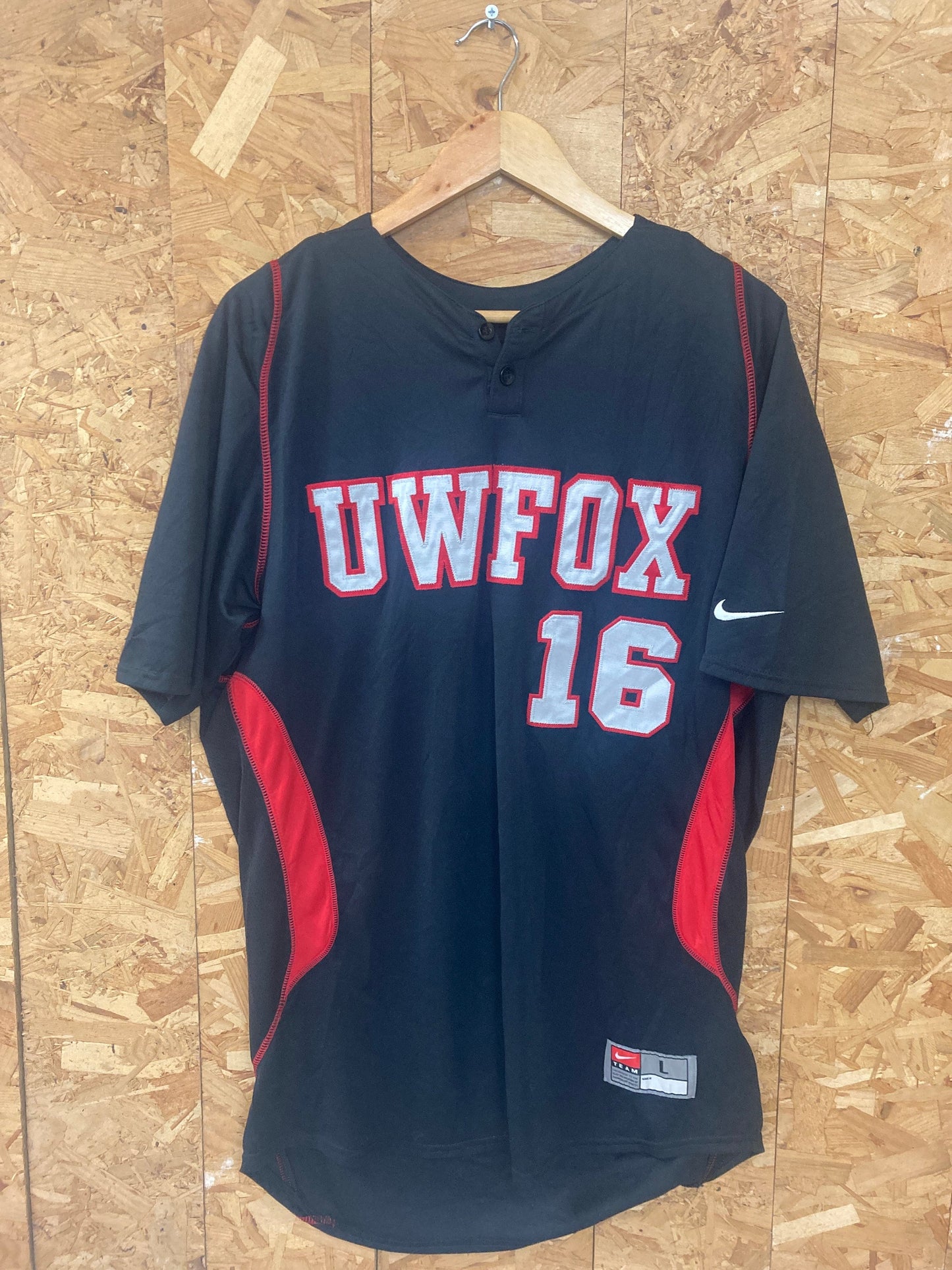 Vintage USA NFL college UWFOX football  jersey black red white size large by Nike