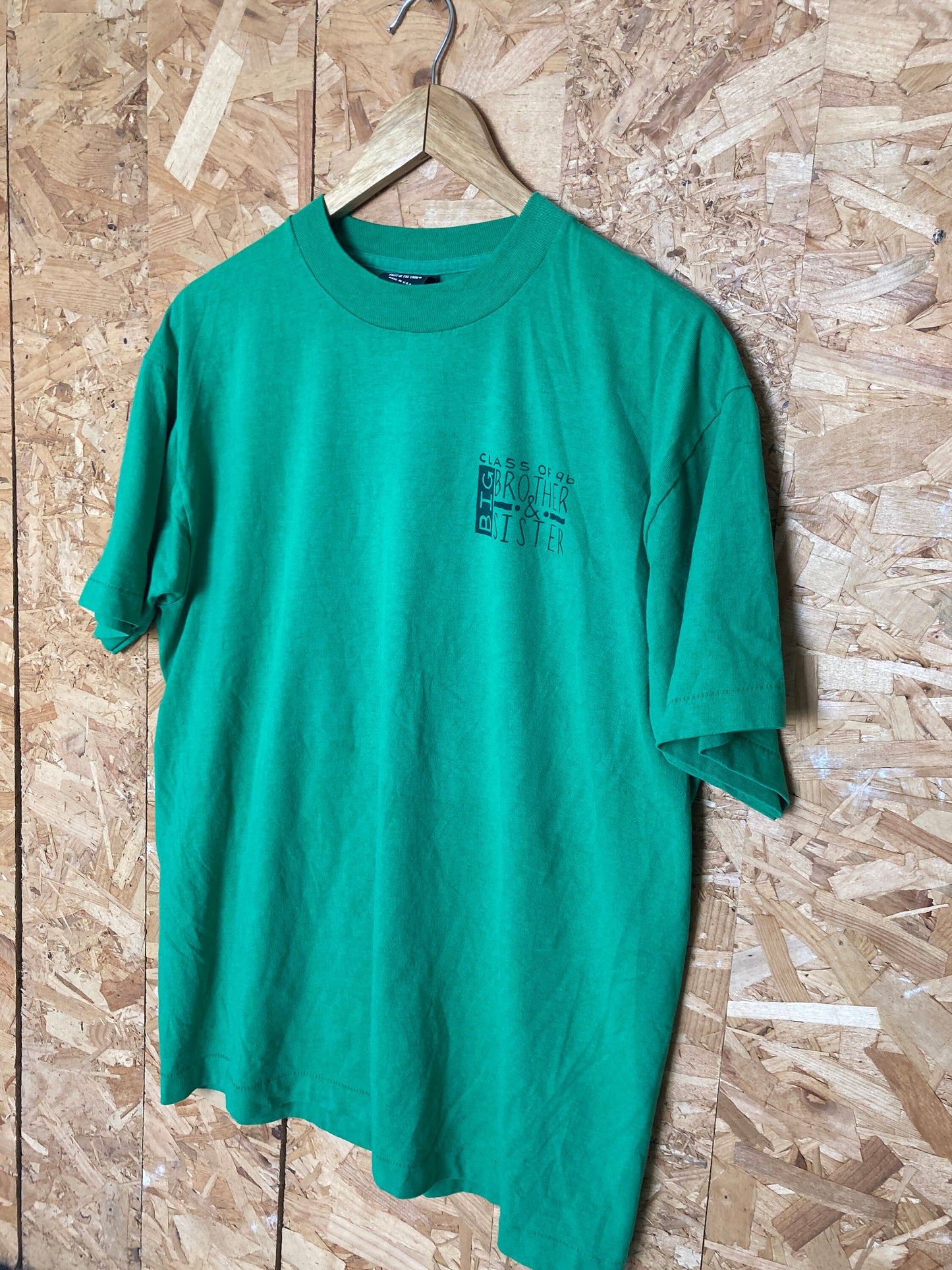 Vintage 90s green Class of 96' Big Brother & Sister quirky souvenir dance rave style USA t-shirt size large