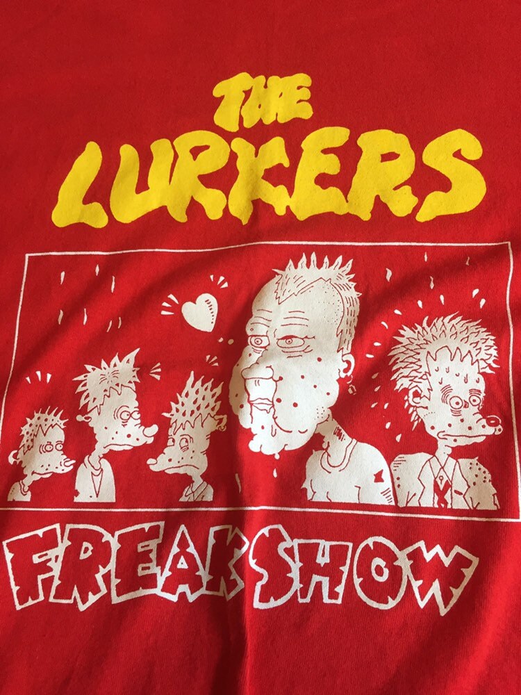 Rare signed band t-shirt UK punk band The Lurkers new wave punk red size large