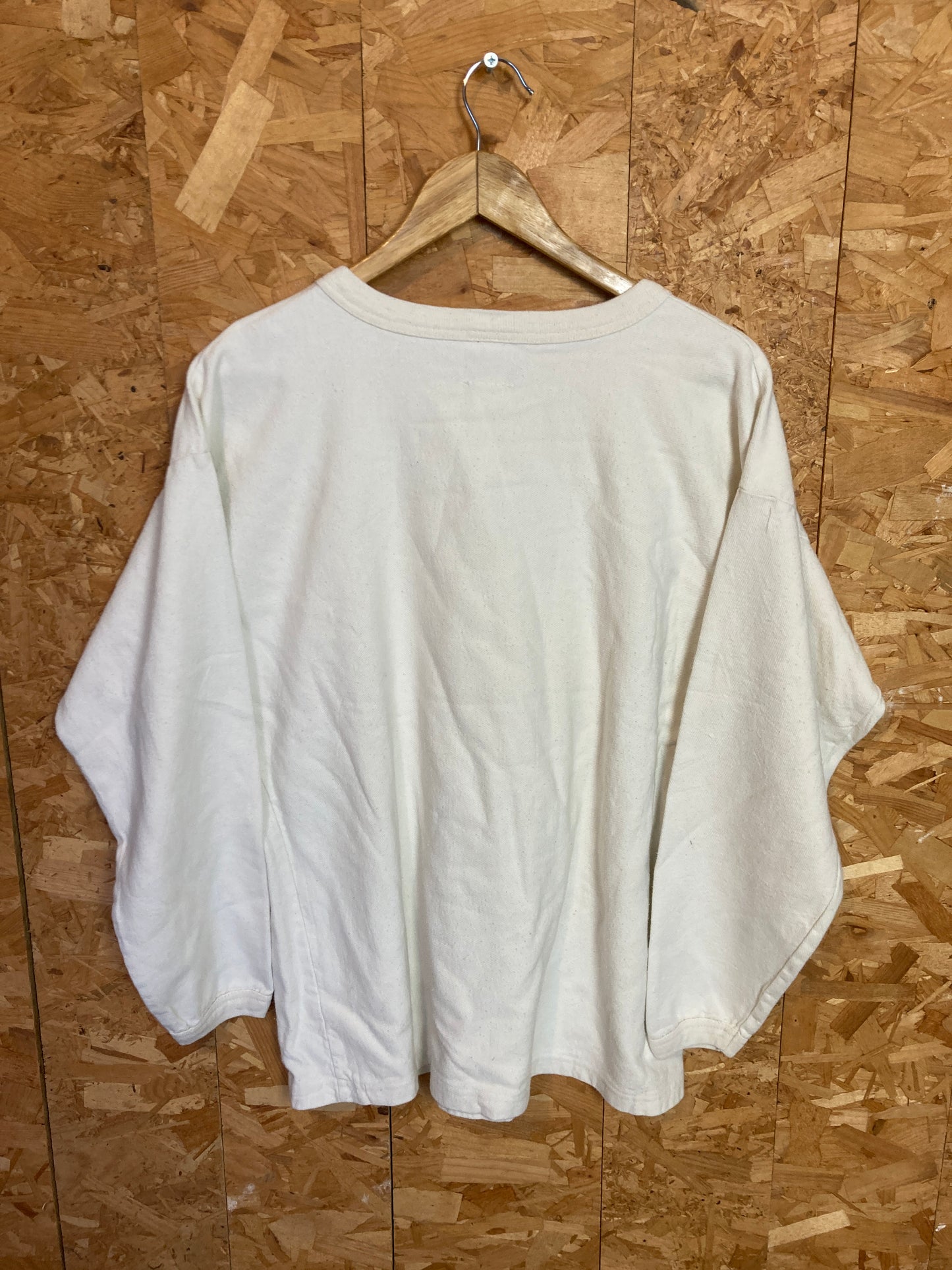 Vintage 90s white heavy cotton Style spell out crew neck sweater size large