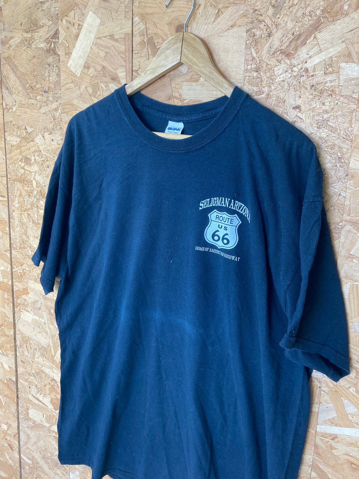 Vintage 90s Seligman Arizona Route 66 USA black souvenir t-shirt size XL