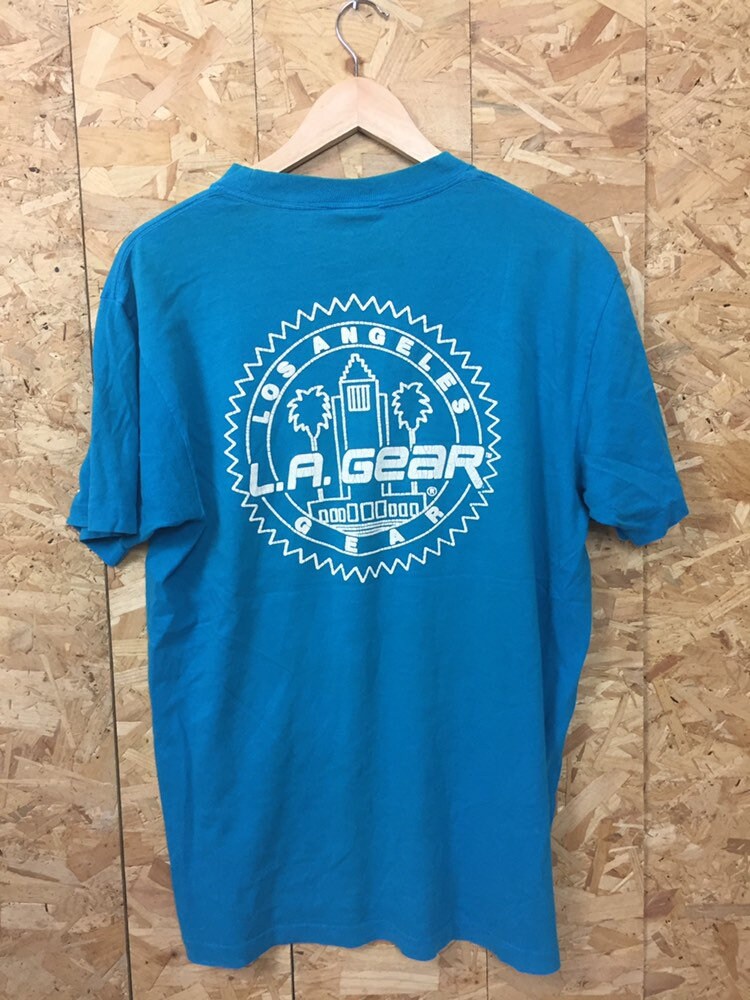 Vintage 90s blue LA Gear retro gym t shirt size large