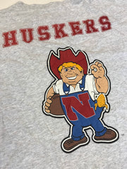Vintage 90s Nebraska Huskers USA souvenir college football varsity heavy duty grey marl t shirt size XL
