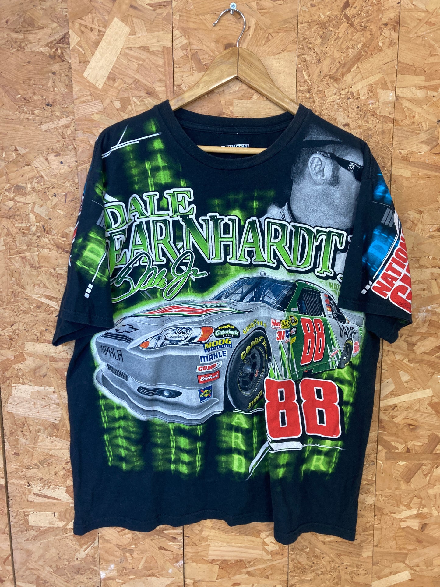 Vintage 90 NASCAR Dale Earnhardt Jr souvenir all over print t-shirt size XL