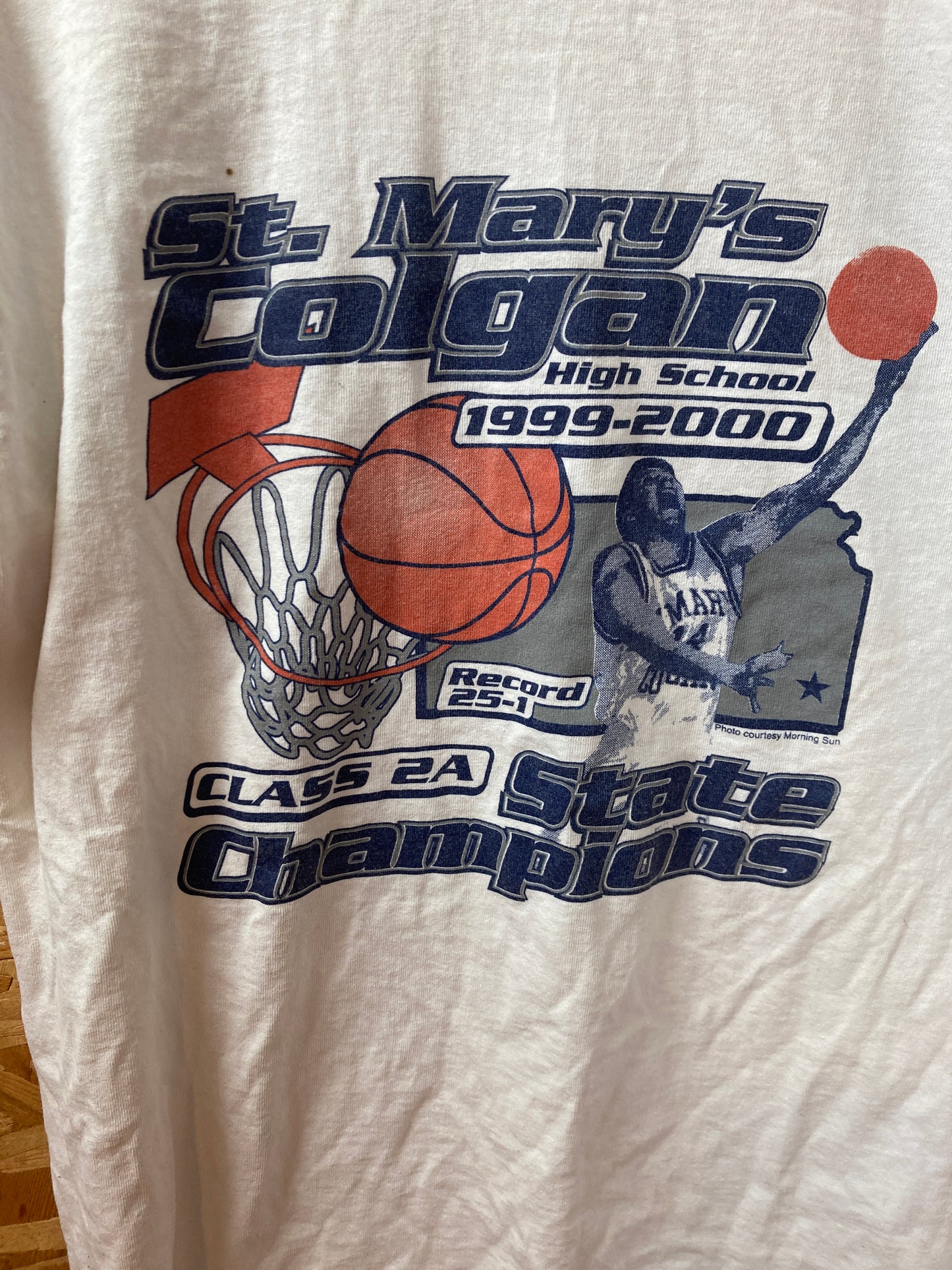 Vintage Y2K St Marys Colgan Champions basketball college souvenir t-shirt size L