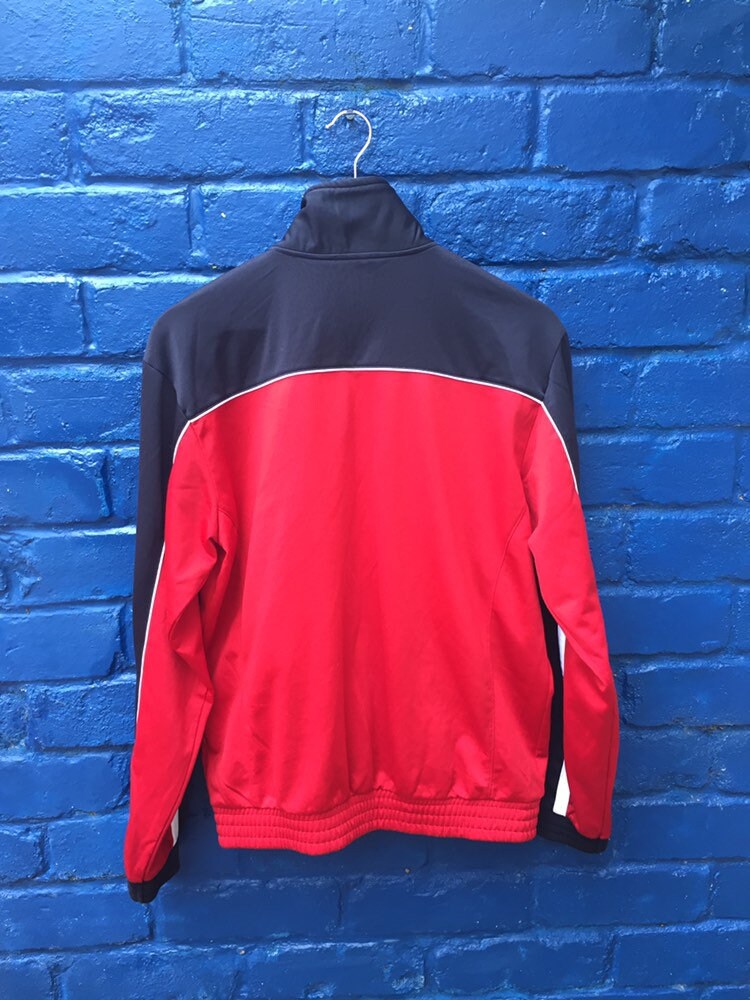 Vintage 90s Champion red black track suit zip top B-Boy size medium