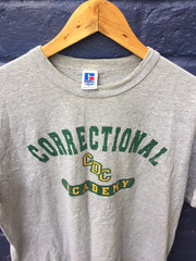 Vintage 90s CDC Correctional academy USA prison bootcamp souvenir grey t shirt size large by Russel Athletic