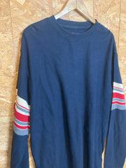 Vintage Y2K Chaps by Ralph Lauren black beige red long sleeve rugby shirt size large oversized fit