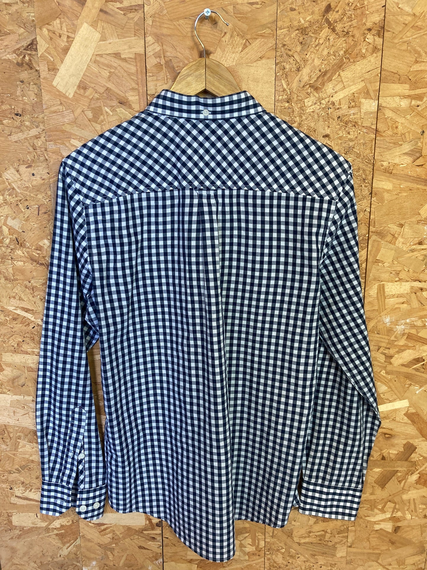 Vintage Ben Sherman black gingham check long sleeve Mod skinhead retro punk shirt size small