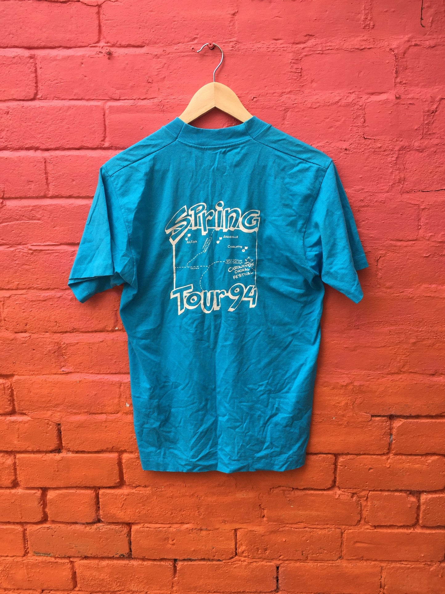 Vintage 90s bright blue Alcoa Tennessee Children’s Choir quirky souvenir USA t-shirt size medium