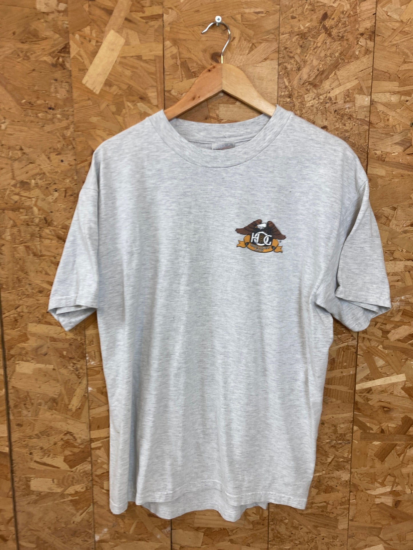 Vintage Y2K Harley Davison owners club hog rally souvenir grey marl t-shirt size large