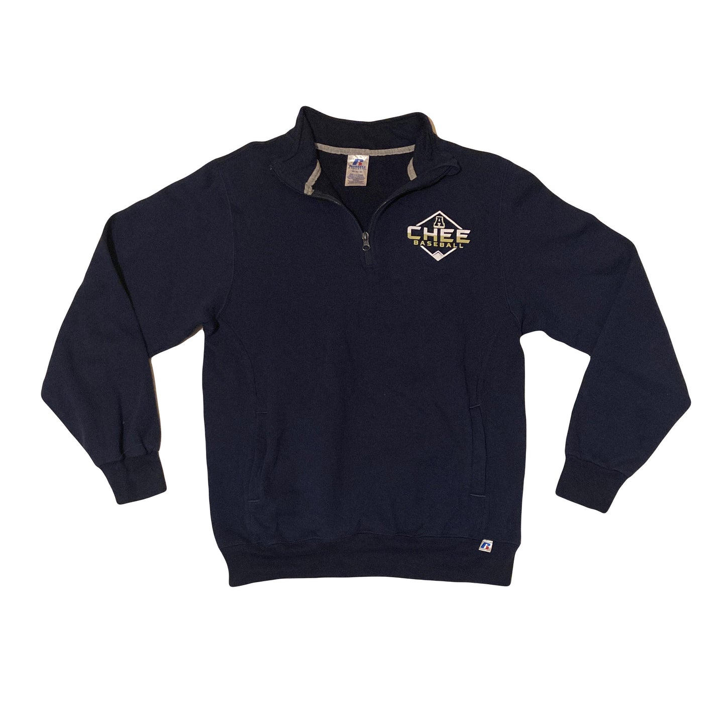 Vintage Y2K Russell athletic navy blue USA college CHEE baseball team sweatshirt size medium