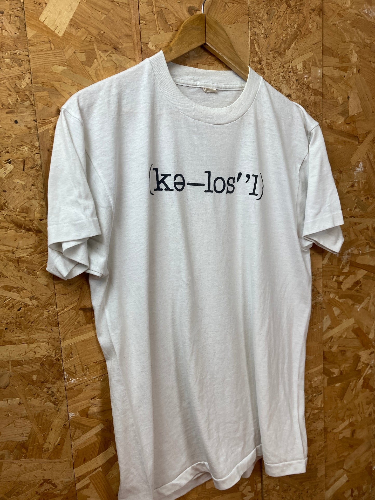 Vintage 80s USA (Ke-Los'l) colossal souvenir quirky funny white t-shirt size XL