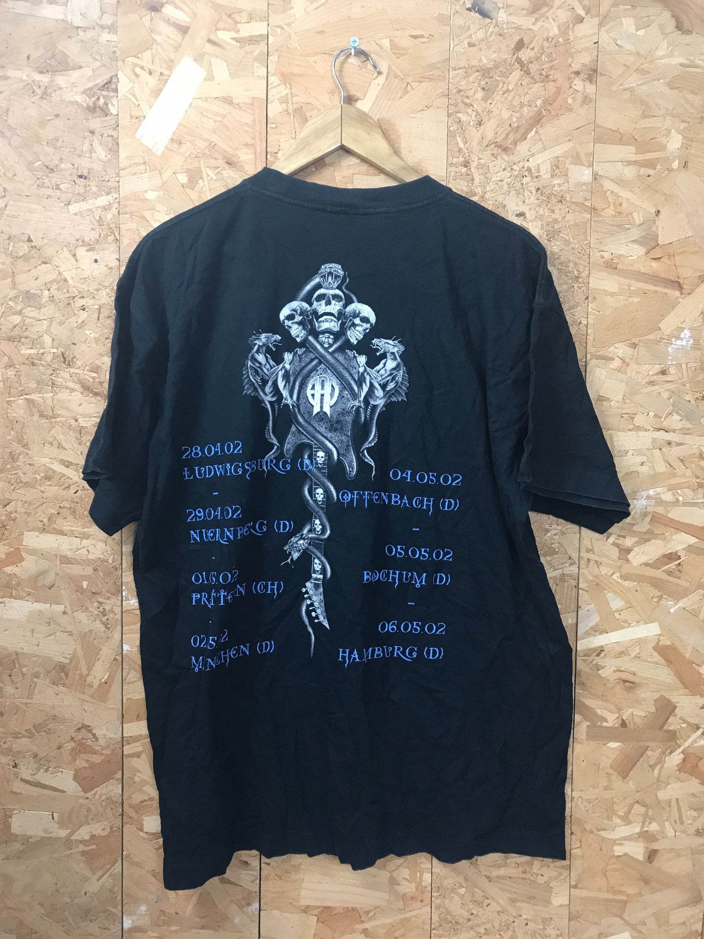 Rare Vintage 00s Axel Rudi Pell Shadow Zone tour dark metal german rock band tour t-shirt size XL