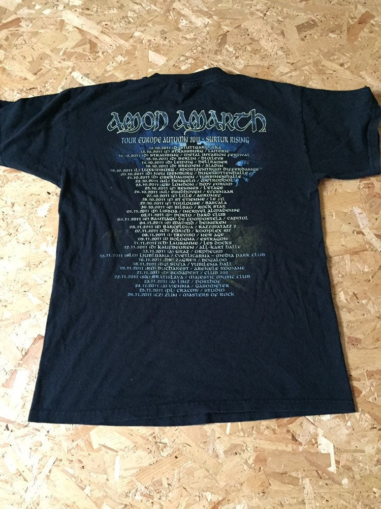 Vintage 00s Amon Amarth surtur rising European tour band t-shirt size medium