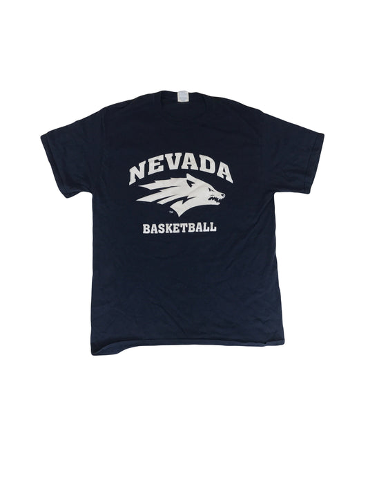 Vintage 90s Nevada Basketball team college varsity souvenir USA navy blue t-shirt size large