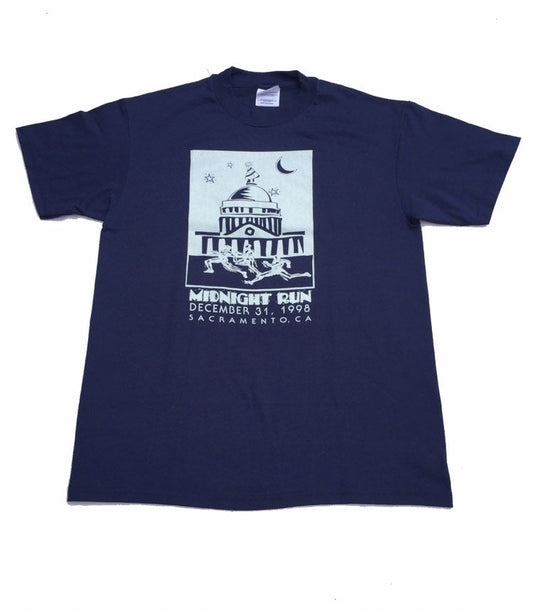 Vintage 98’ Sacramento Midnight Run USA souvenir navy blue t-shirt size medium