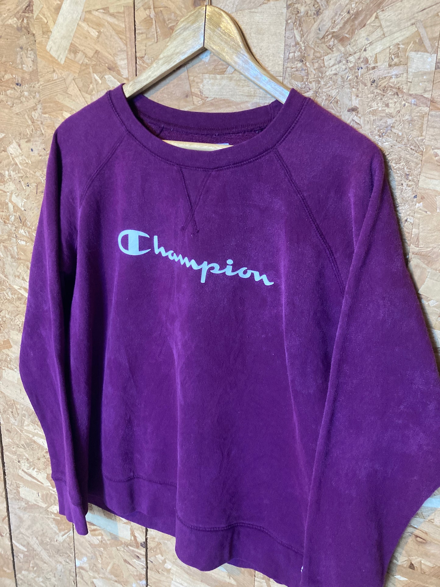 Vintage Y2K purple Champion spell out crew neck sweater size large