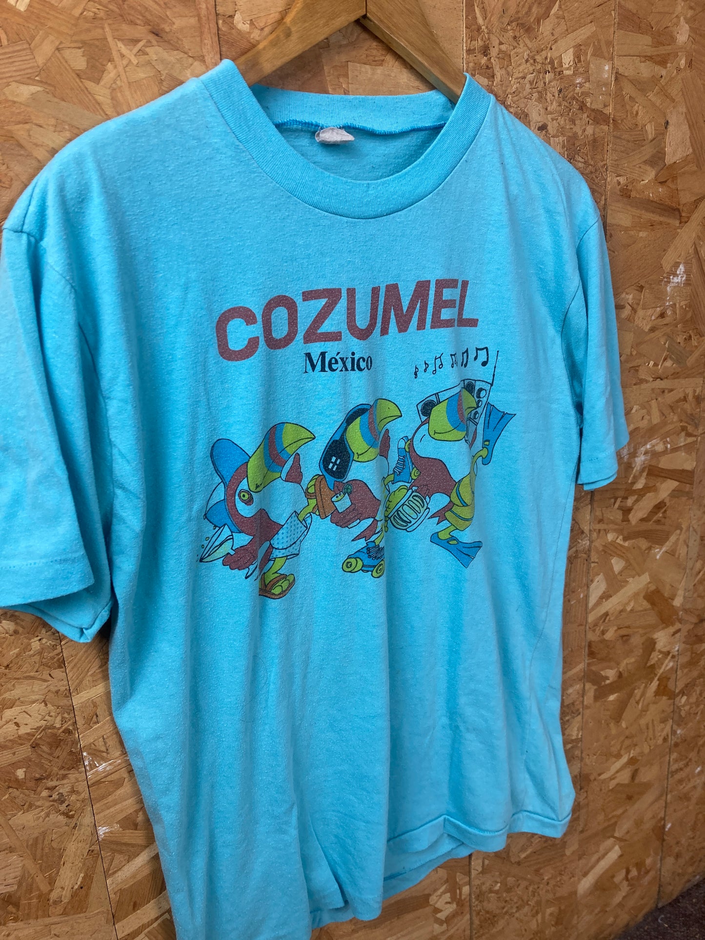 Vintage 80s Cozumel Mexico blue single stitch souvenir t-shirt size large